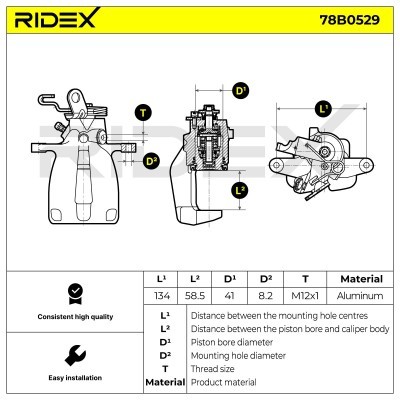 Bremssattel RIDEX 78B0529 78B0529 - foto 6