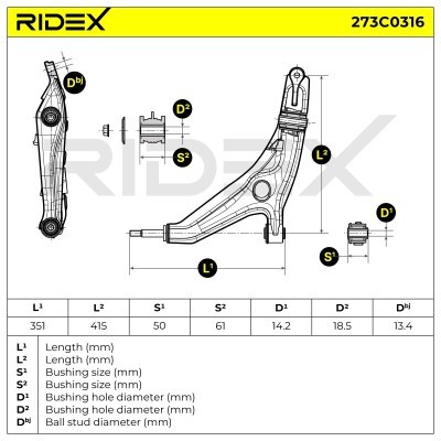 Querlenker RIDEX 273C0316 273C0316 - foto 7