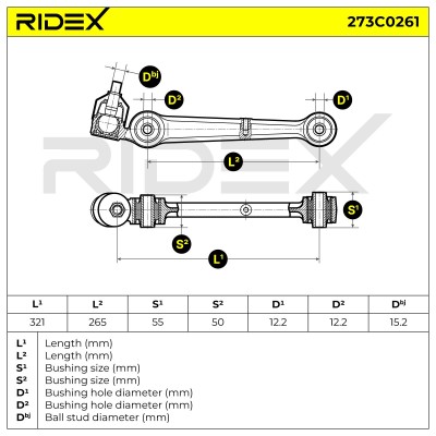Querlenker RIDEX 273C0261 273C0261 - foto 5