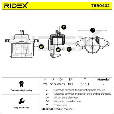 Bremssattel RIDEX 78B0402 78B0402 - foto 5