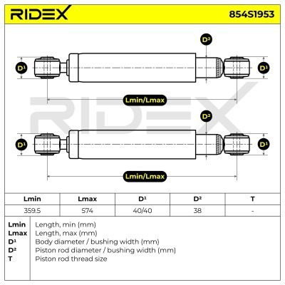Stoßdämpfer RIDEX 854S1953 854S1953 - foto 4