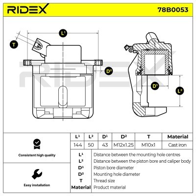 Bremssattel RIDEX 78B0053 78B0053 - foto 5