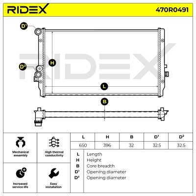 Kühler, Motorkühlung RIDEX 470R0491 470R0491 - foto 3
