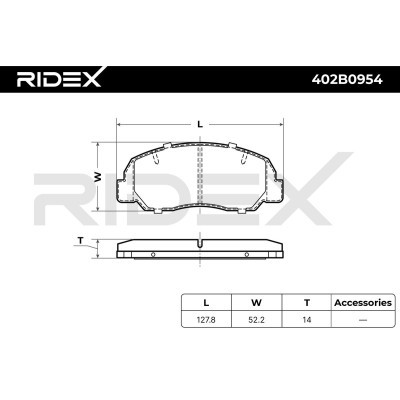 Bremsbeläge Satz RIDEX 402B0954 402B0954 - foto 2
