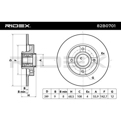 Bremsscheibe RIDEX 82B0701 82B0701 - foto 9