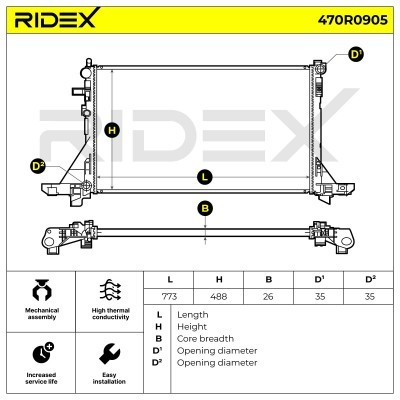 Kühler, Motorkühlung RIDEX 470R0905 470R0905 - foto 5