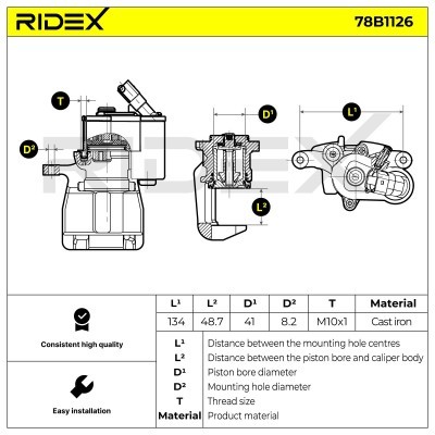 Bremssattel RIDEX 78B1126 78B1126 - foto 6