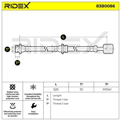 Bremsschlauch RIDEX 83B0086 83B0086 - foto 5