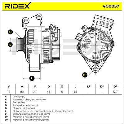 Generator RIDEX 4G0057 4G0057 - foto 7