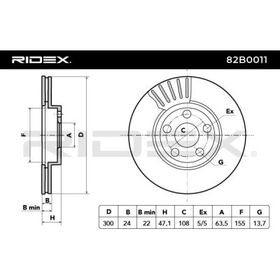 Bremsscheibe RIDEX 82B0011 82B0011 - foto 8