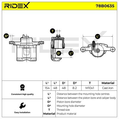 Bremssattel RIDEX 78B0635 78B0635 - foto 7