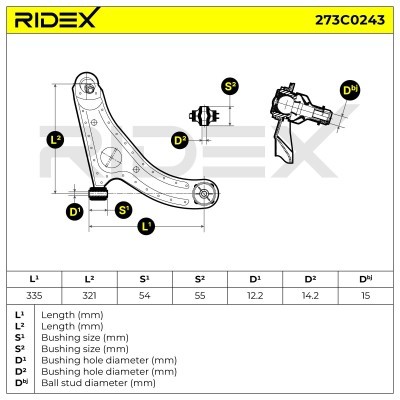 Querlenker RIDEX 273C0243 273C0243 - foto 5
