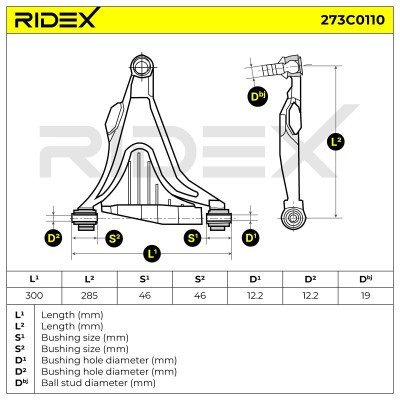 Querlenker RIDEX 273C0110 273C0110 - foto 7