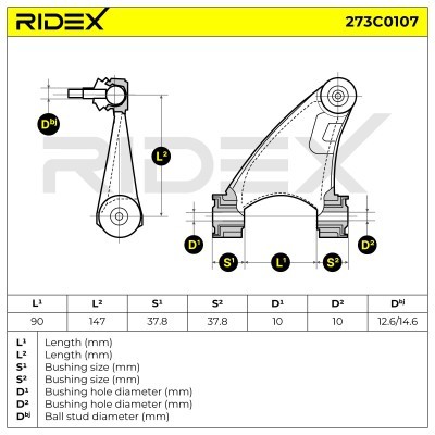 Querlenker RIDEX 273C0107 273C0107 - foto 10