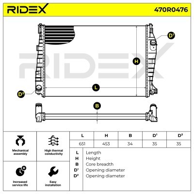 Kühler, Motorkühlung RIDEX 470R0476 470R0476 - foto 5