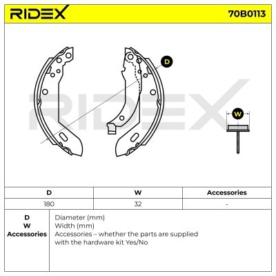 Bremsbeläge Satz RIDEX 70B0113 70B0113 - foto 5