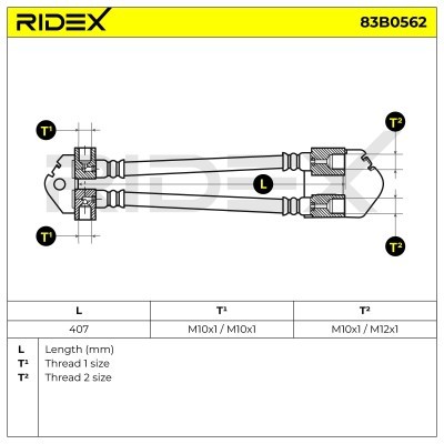 Bremsschlauch RIDEX 83B0562 83B0562 - foto 7