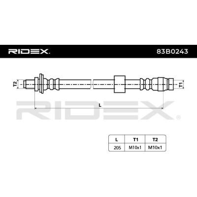 Bremsschlauch RIDEX 83B0243 83B0243 - foto 4