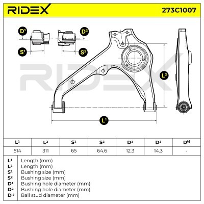 Querlenker RIDEX 273C1007 273C1007 - foto 7