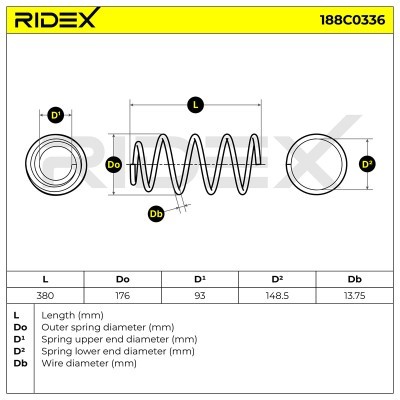 Fahrwerksfeder RIDEX 188C0336 188C0336 - foto 4
