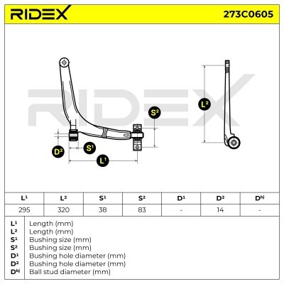 Querlenker RIDEX 273C0605 273C0605 - foto 6