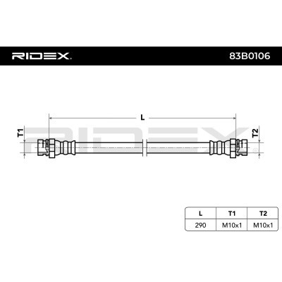 Bremsschlauch RIDEX 83B0106 83B0106 - foto 4