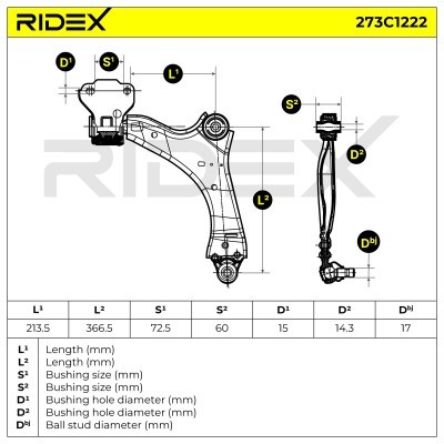Querlenker RIDEX 273C1222 273C1222 - foto 8