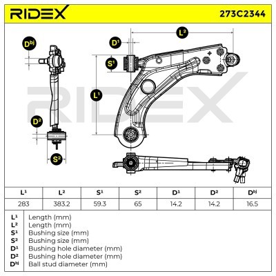Querlenker RIDEX 273C2344 273C2344 - foto 6