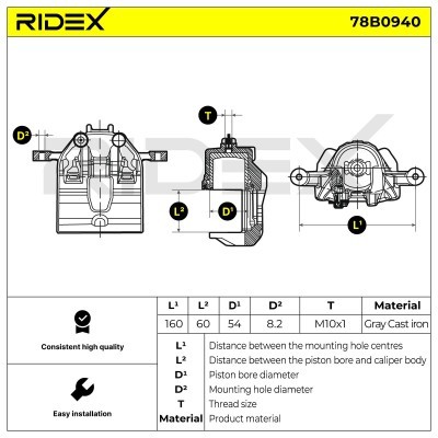 Bremssattel RIDEX 78B0940 78B0940 - foto 7