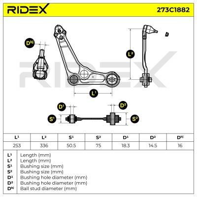 Querlenker RIDEX 273C1882 273C1882 - foto 6