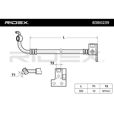 Bremsschlauch RIDEX 83B0239 83B0239 - foto 3