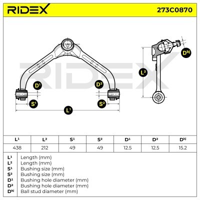 Querlenker RIDEX 273C0870 273C0870 - foto 5