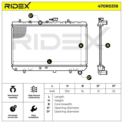 Kühler, Motorkühlung RIDEX 470R0318 470R0318 - foto 5