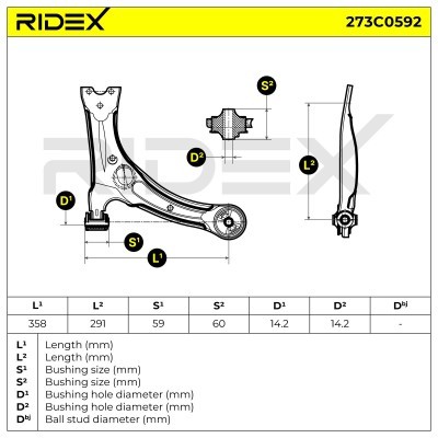 Querlenker RIDEX 273C0592 273C0592 - foto 4