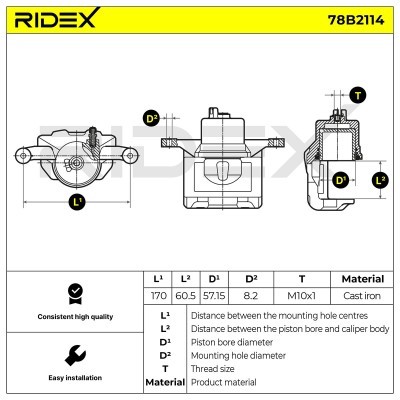 Bremssattel RIDEX 78B2114 78B2114 - foto 3