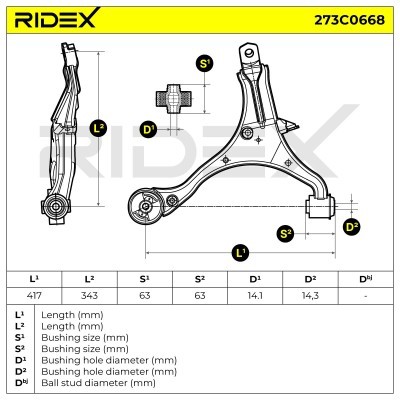 Querlenker RIDEX 273C0668 273C0668 - foto 3