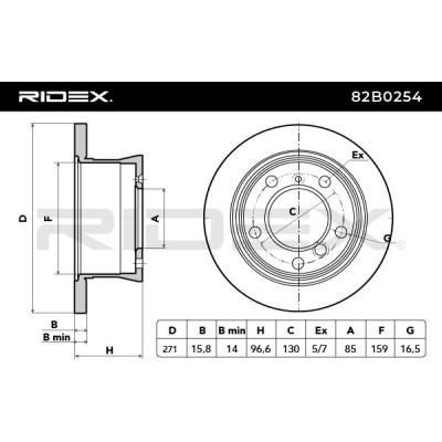 Bremsscheibe RIDEX 82B0254 82B0254 - foto 4