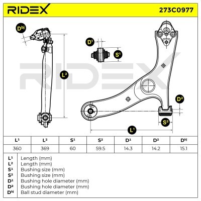 Querlenker RIDEX 273C0977 273C0977 - foto 8