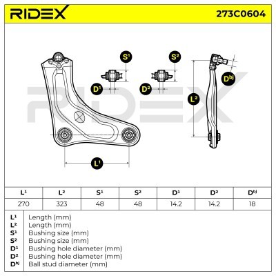 Querlenker RIDEX 273C0604 273C0604 - foto 6