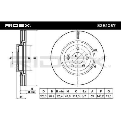Bremsscheibe RIDEX 82B1057 82B1057 - foto 3