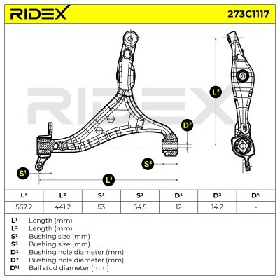 Querlenker RIDEX 273C1117 273C1117 - foto 7