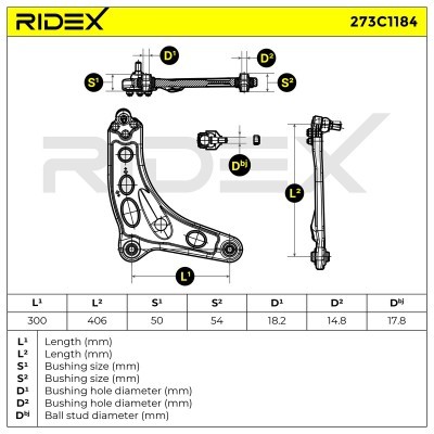 Querlenker RIDEX 273C1184 273C1184 - foto 8