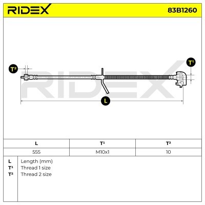 Bremsschlauch RIDEX 83B1260 83B1260 - foto 5