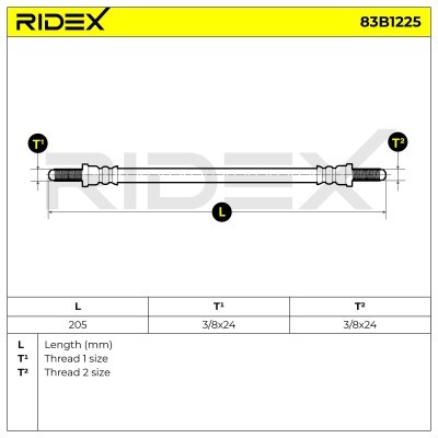 Bremsschlauch RIDEX 83B1225 83B1225 - foto 5
