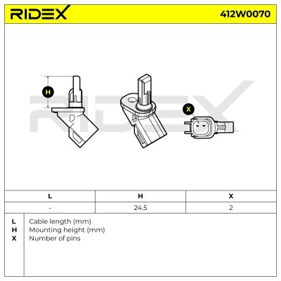 ABS Sensor RIDEX 412W0070 412W0070 - foto 6