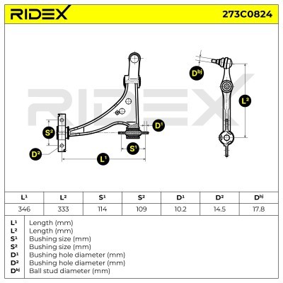 Querlenker RIDEX 273C0824 273C0824 - foto 4