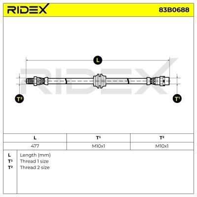 Bremsschlauch RIDEX 83B0688 83B0688 - foto 5