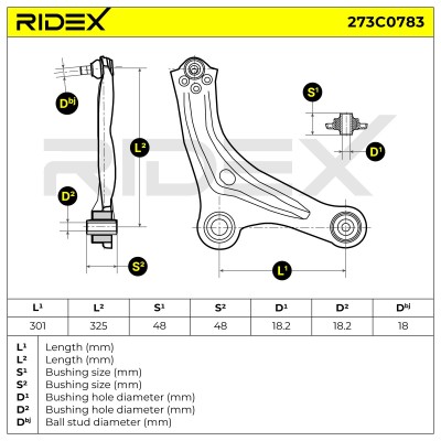 Querlenker RIDEX 273C0783 273C0783 - foto 6