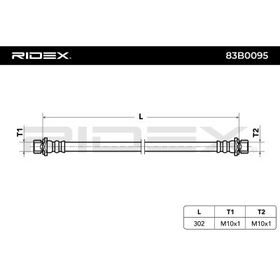 Bremsschlauch RIDEX 83B0095 83B0095 - foto 3