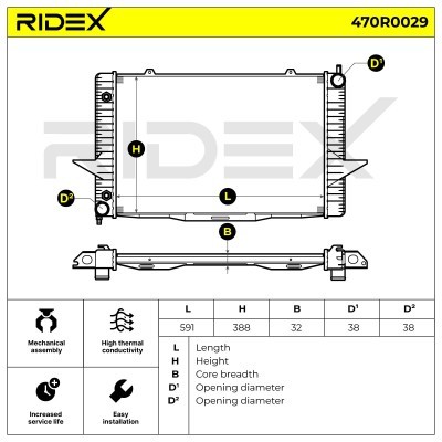 Kühler, Motorkühlung RIDEX 470R0029 470R0029 - foto 4